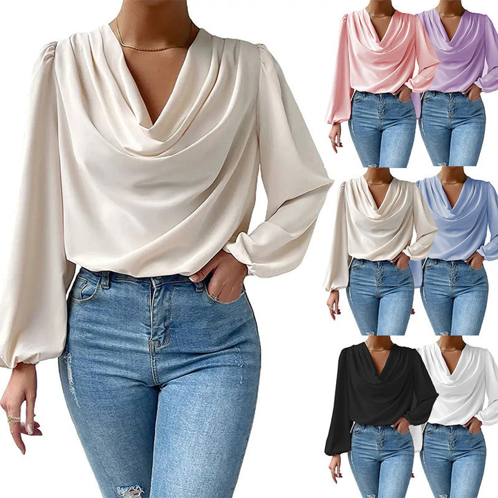 Dame Draperet Cowl Neck Bluse Stilla