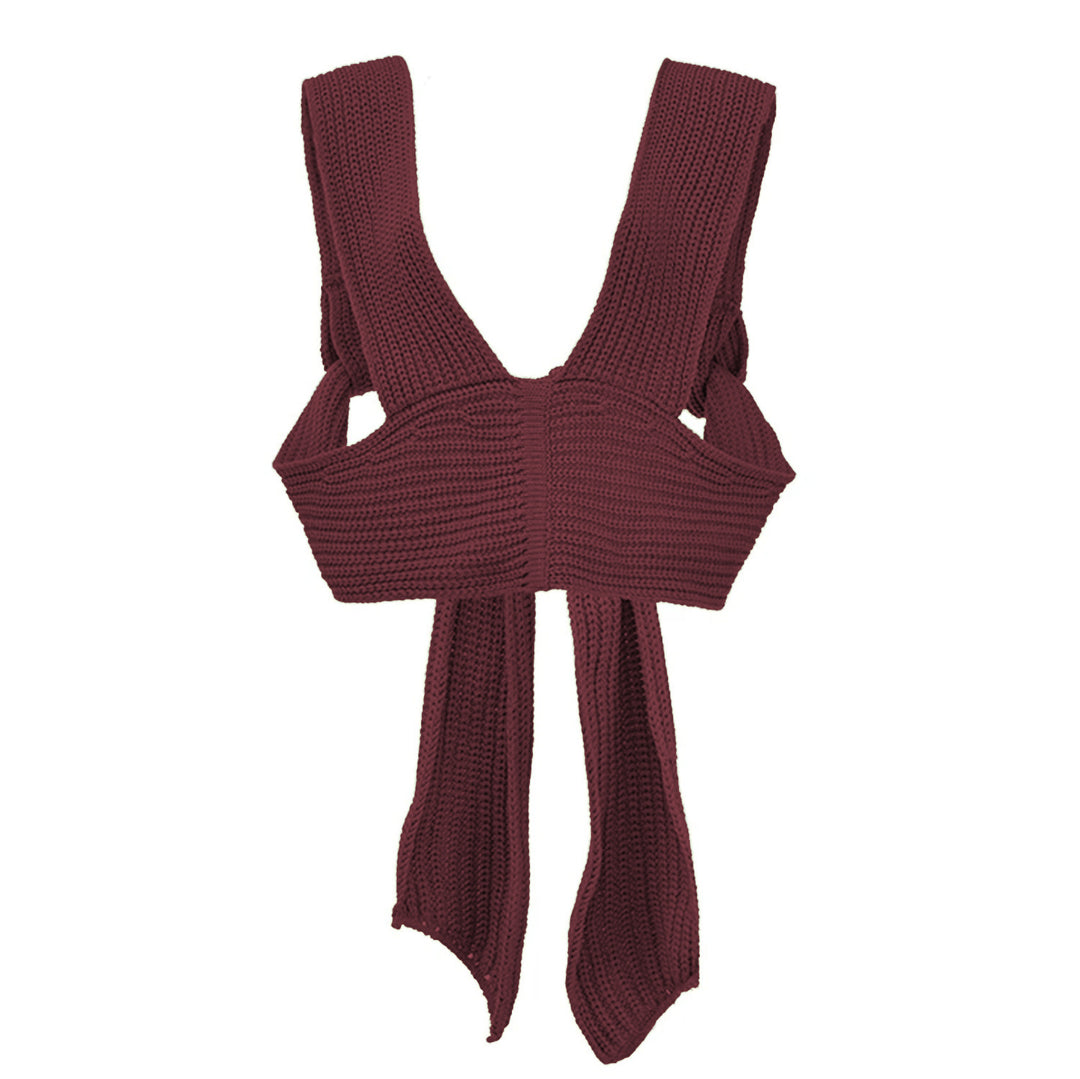 Damer strikket crop-top med raffinerede rygdetaljer Skovae