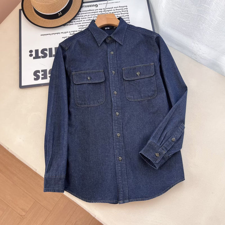 Kvinders afslappede denimskjorte bluse med brystlommer Stilla