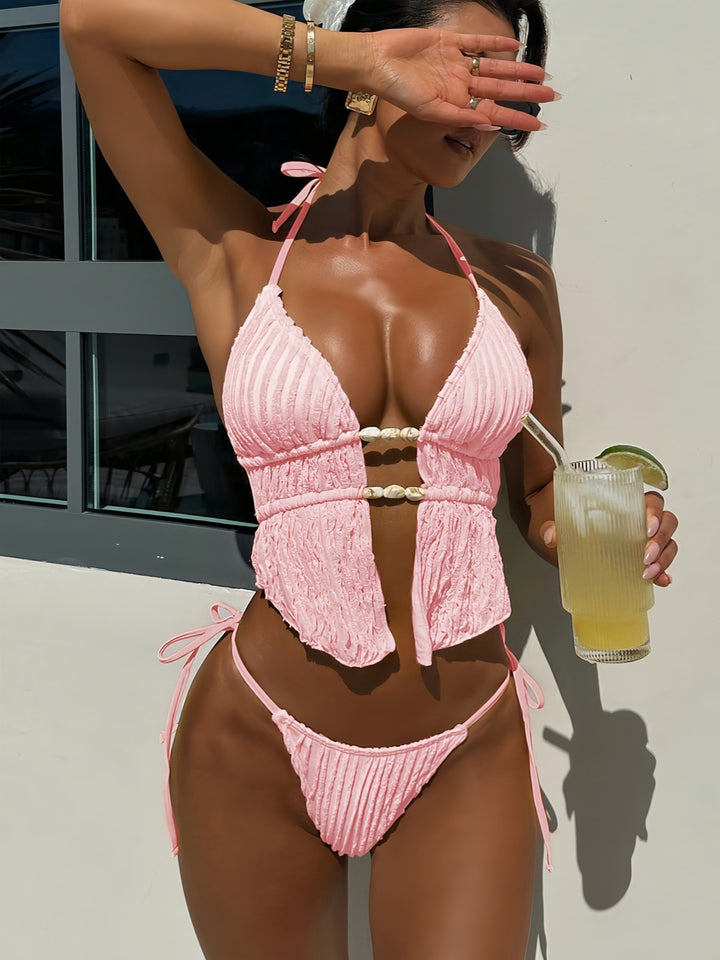 Dame Elegant foldet bikini med eyecatcher-detaljer Skovae