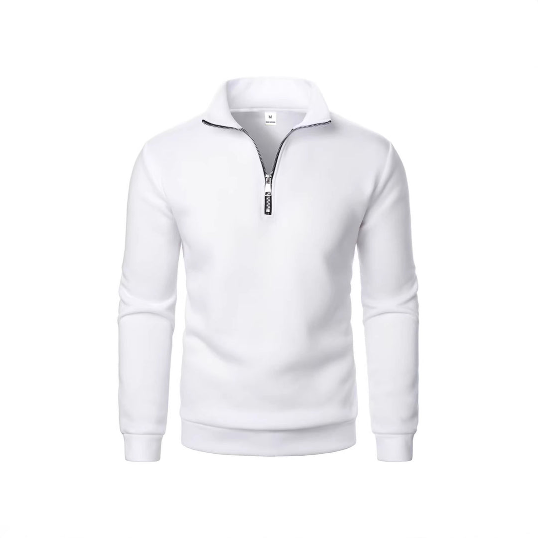 Herresweatshirt med lynlås og moderne stående krave Skovae