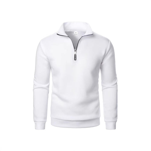 Herresweatshirt med lynlås og moderne stående krave Skovae