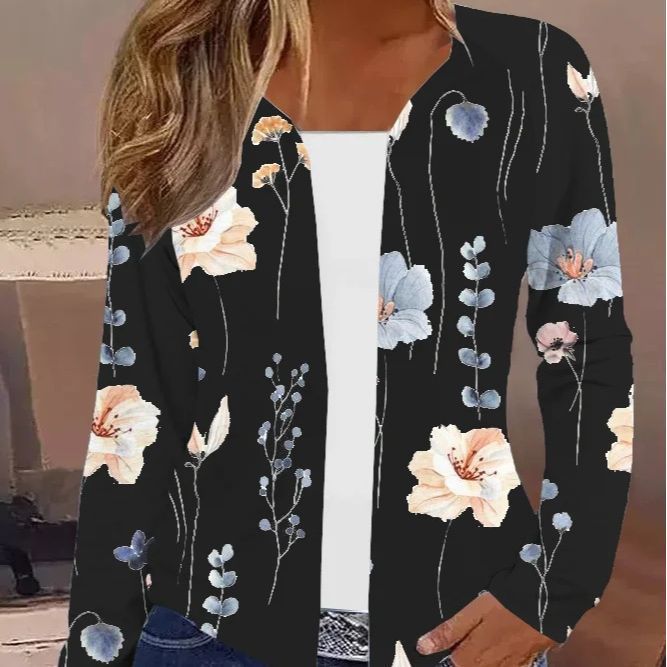 Dame Blomsterprint Langærmet Jakke Stilla