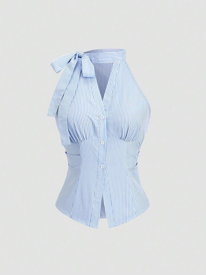 Dame sommerlig bluse med ribstruktur Skovae