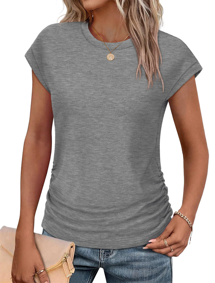 Dame afslappet T-shirt med rynke Stilla