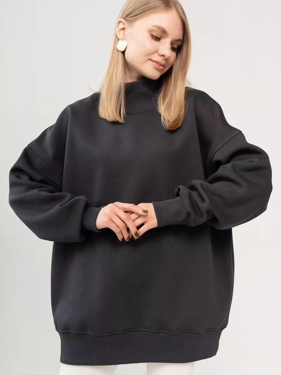 Dame Oversized Rullekrave-Trøje i hyggeligt materiale med moderne snit Stilla