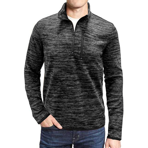 Herrer sweatshirt med stegende krave og moderne strukturer Stilla