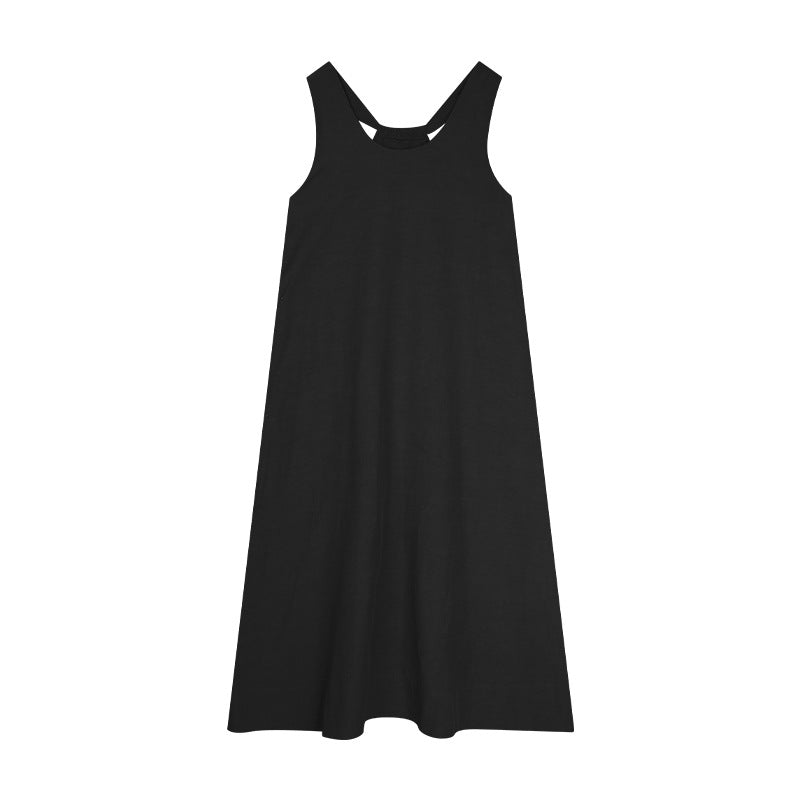Dame afslappet Jersey-maxikjole med racerback og svajende nederdel Stilla
