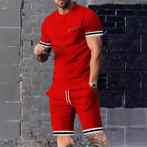 Herrer Sporty kortærmet T-shirt og shorts sæt Stilla