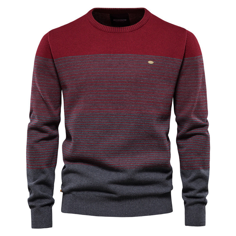 Herre sweater med moderne stribedesign og fint strukturmønster Stilla