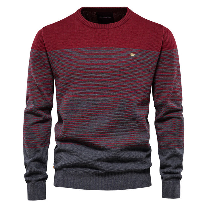 Herre sweater med moderne stribedesign og fint strukturmønster Stilla