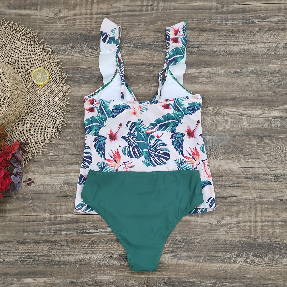Dame to-delt bikini sæt med legende blomsterdesign og komfortabel underdel Stilla