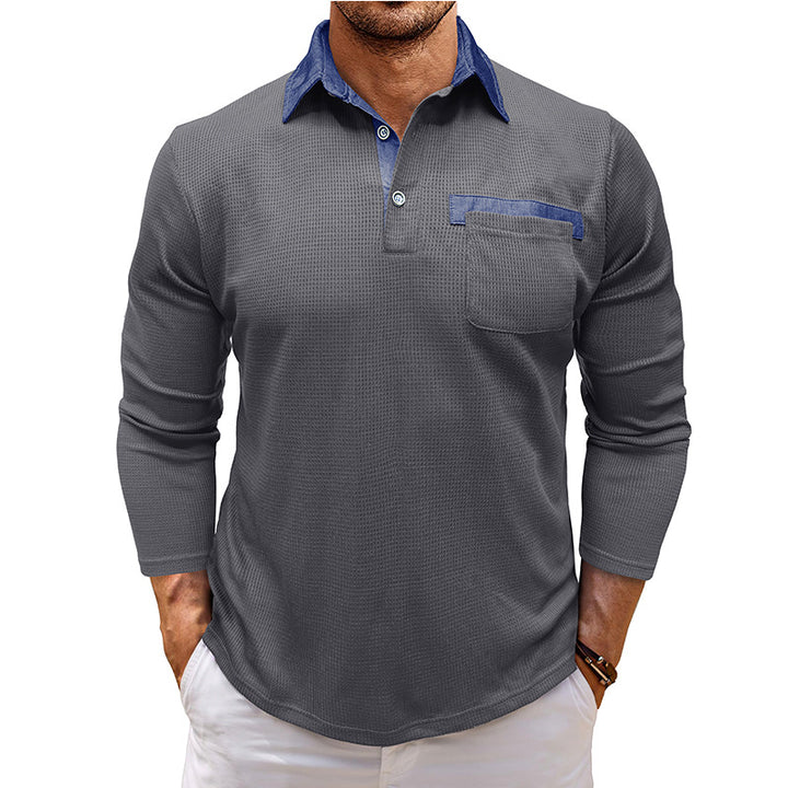 Herrer langærmet polo T-shirt Stilla