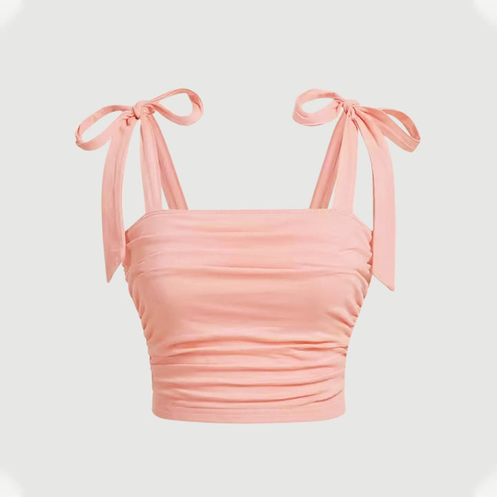 Kvindernes crop top med justerbare bånd og detaljer med siden rynker Stilla