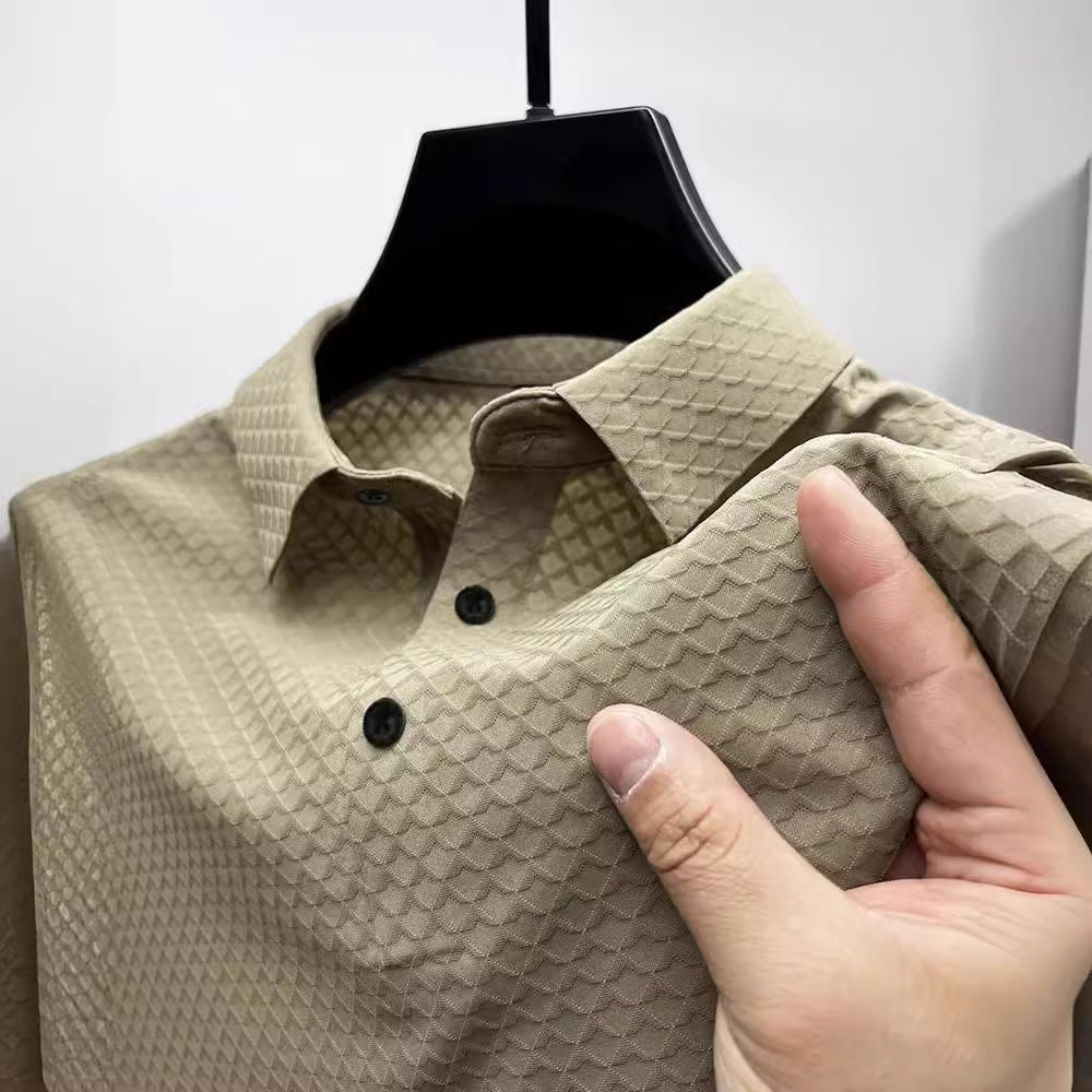 Herrer struktureret Performance Button-Up-Skjorte Stilla
