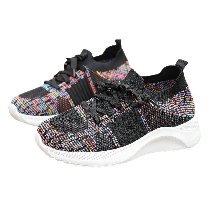 Dame Sporty Sneakers med åndbart strik-overflade og polstret sål Stilla