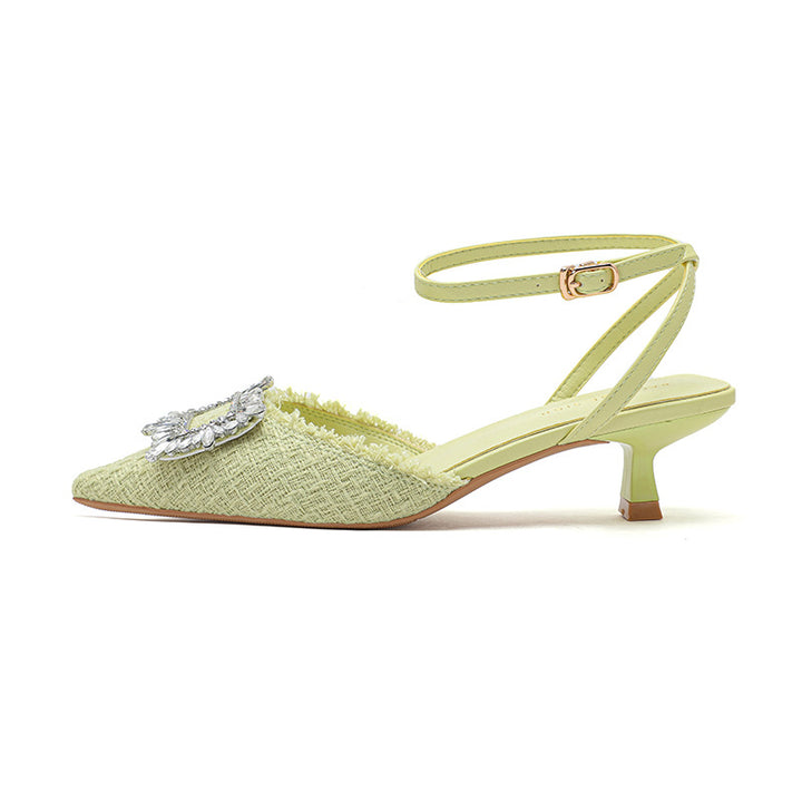 Dame elegante spidse slingback-hæle med krystalfunktion detalje Stilla