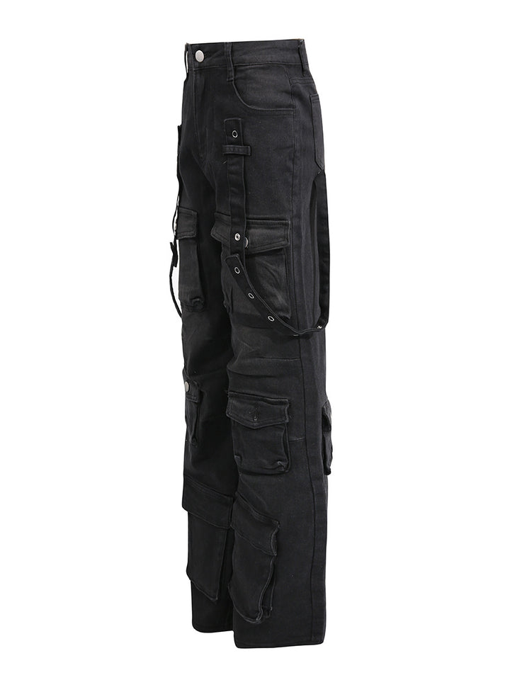 Dame Cargo-jeans i afslappet oversized snit med funktionelle lommer Stilla