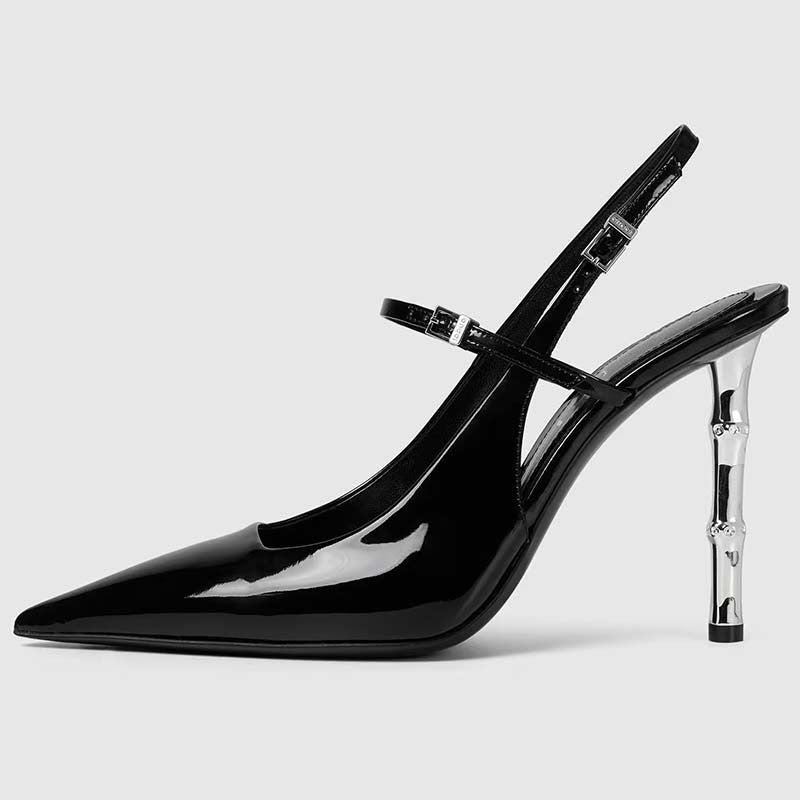 Femme Spidsesål Slingback-Pumps med Metal Akcent Stilla
