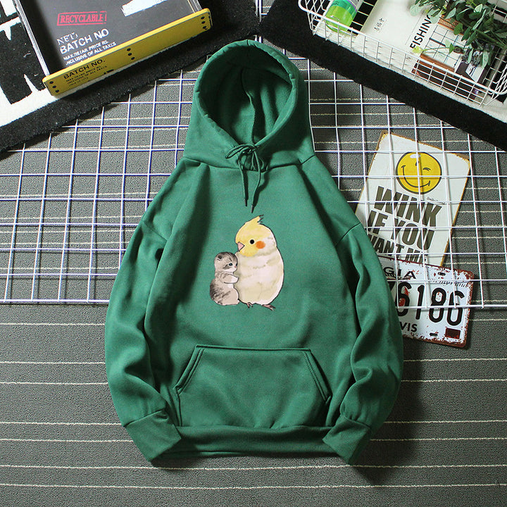 Dame hoodie med dyremotiv Skovae