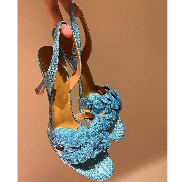 Dame rhinestone-besatte slingback-sandaler med knude-detail Stilla