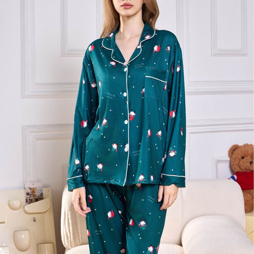 Damer hyggeligt pyjamas med sødt sukkertøjspibe-mønster Stilla