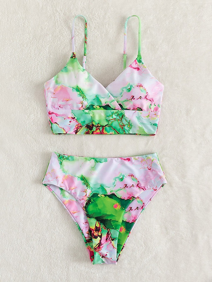 Dame bikini sæt med elegant bølgemønster Skovae