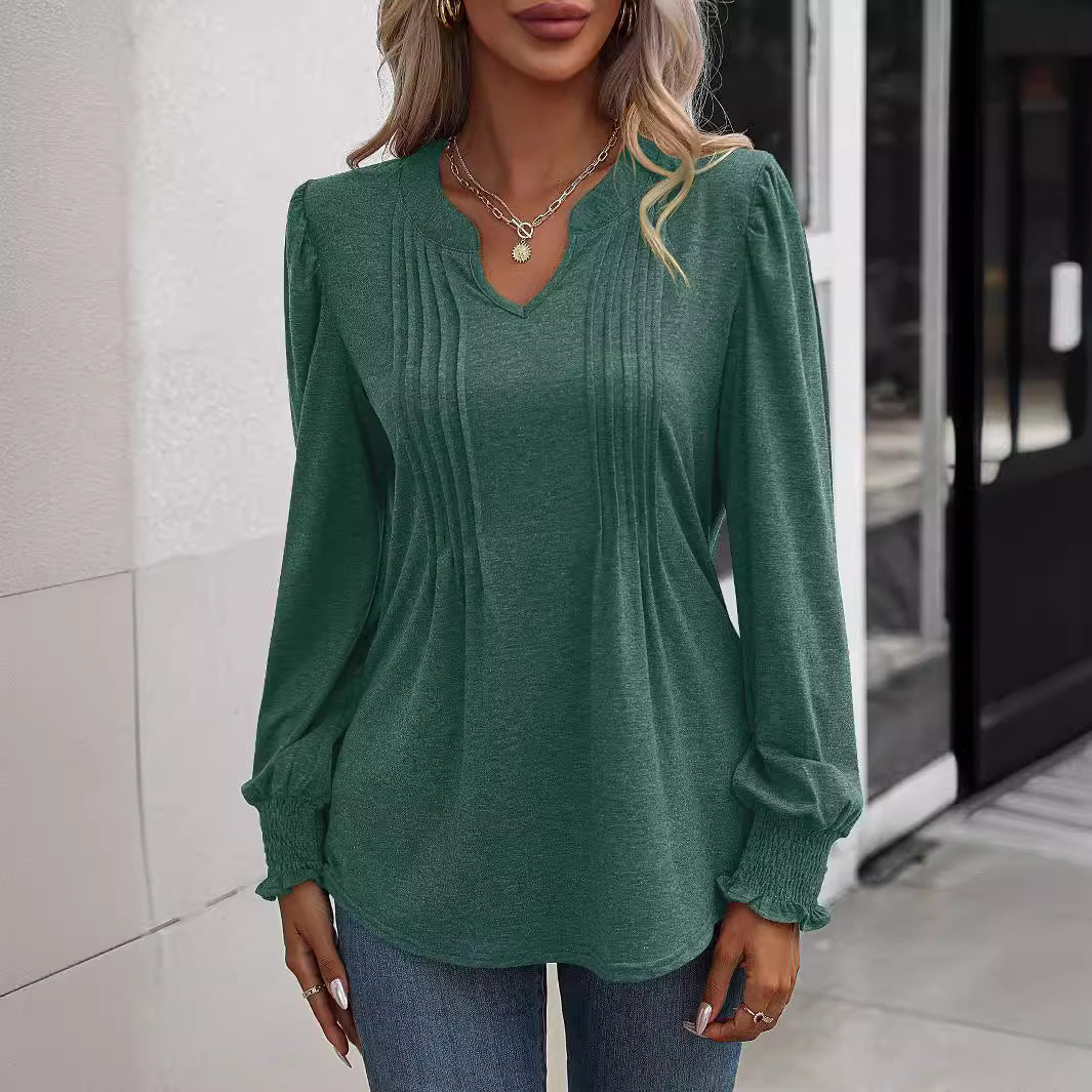 Damebluse med raffinerede folder Stilla