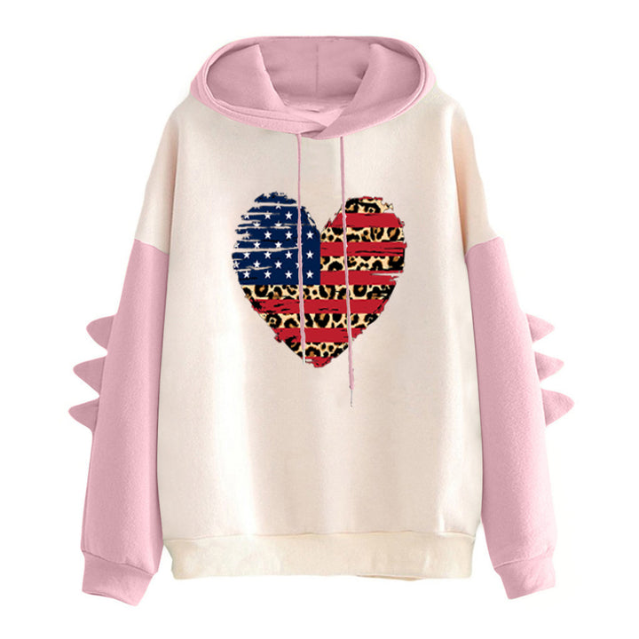 Dame hoodie med unikt hjerte design og trendy detaljer Stilla