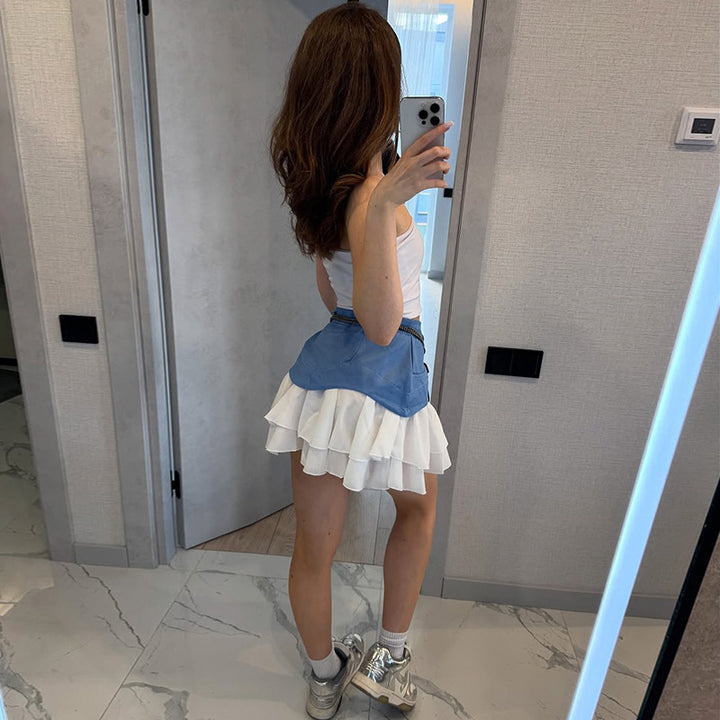 Dame Crop-top med elegant figursyet snit og rynke detaljer Stilla