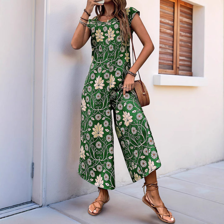 Dame jumpsuit med florale mønstre og bred pasform Stilla
