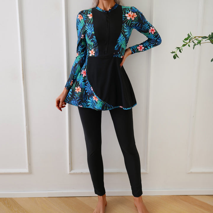 Dame Modebade sæt med lang tunika og leggings Skovae