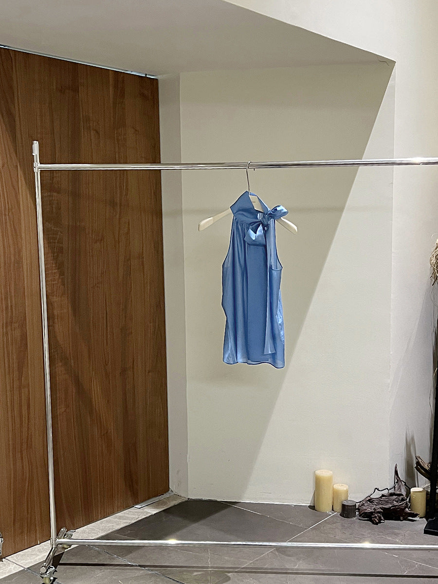 Damer elegant Minikjole med raffineret sløjfedetalje og kvalitets satin-udseende Stilla