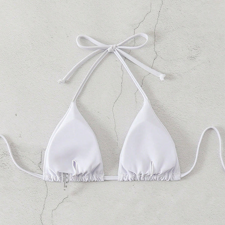 Dame triangel-bikini med dyremønster og justerbare bindebånd Skovae