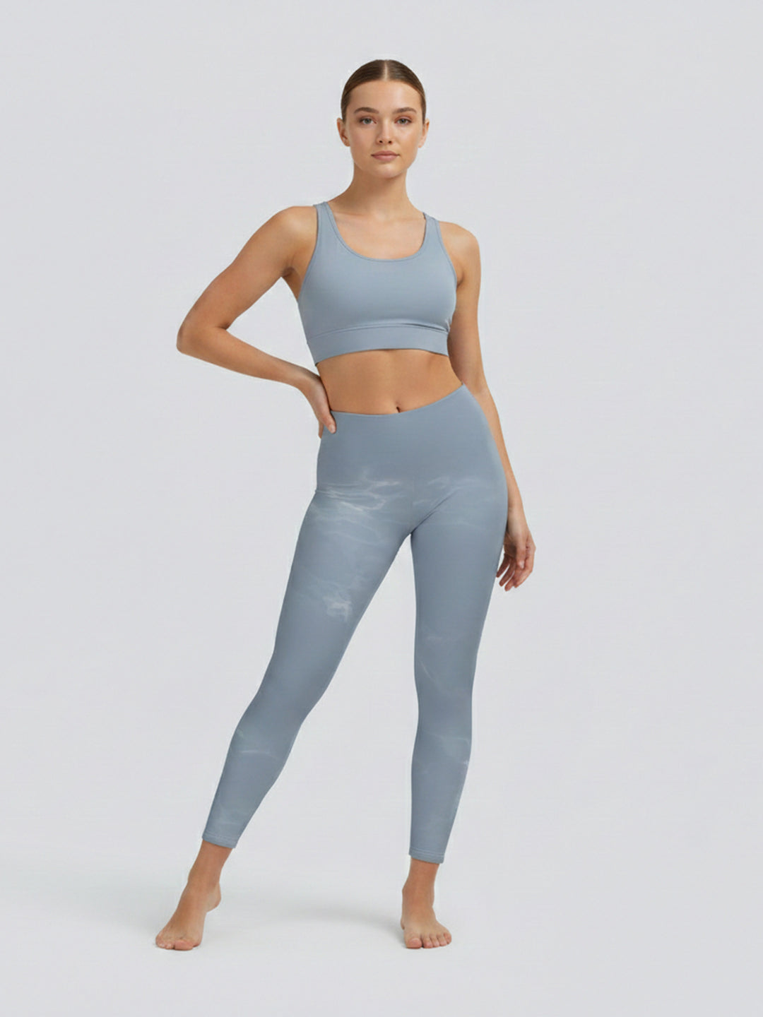 Dame sportleggings med stilfuldt grafisk design Skovae