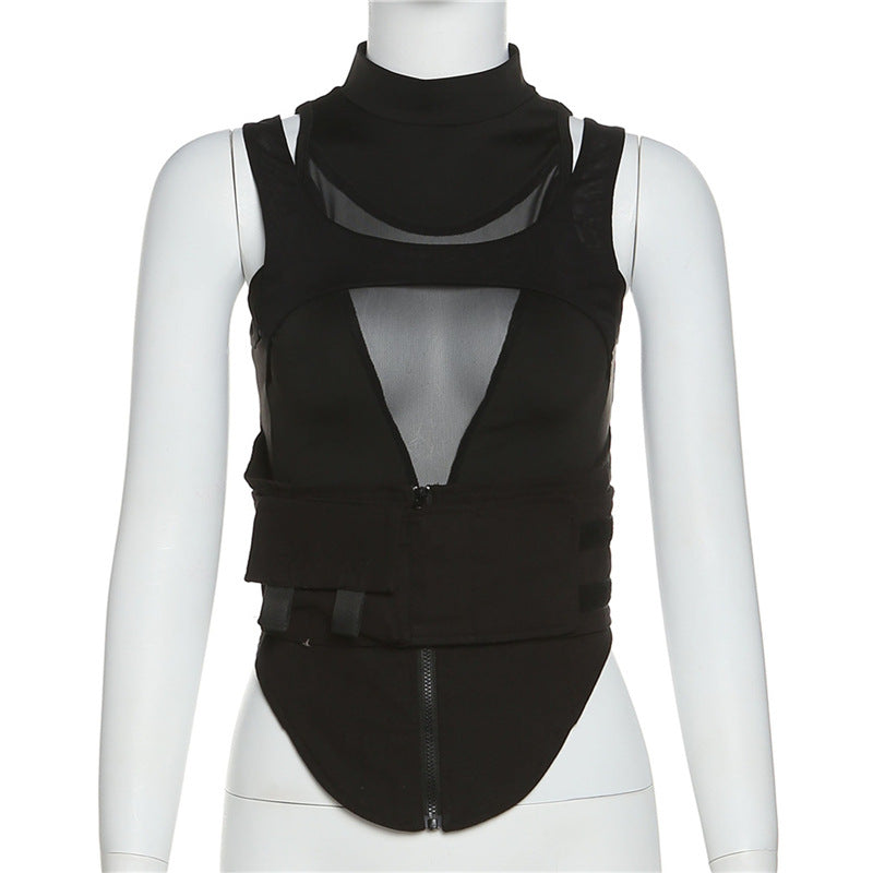 Dame Sports Tanktop med innovativt højtstående design og justerbare remme Skovae