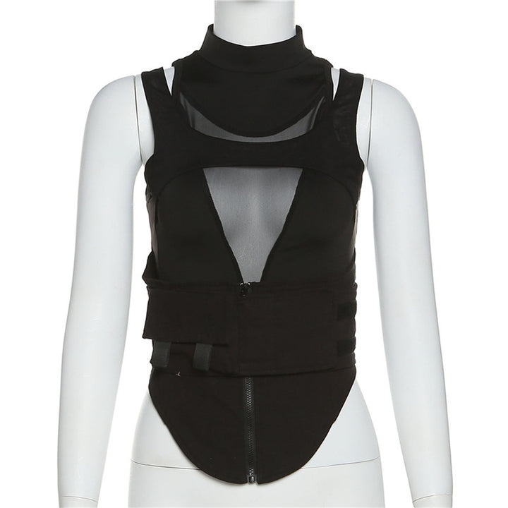 Dame Sports Tanktop med innovativt højtstående design og justerbare remme Skovae