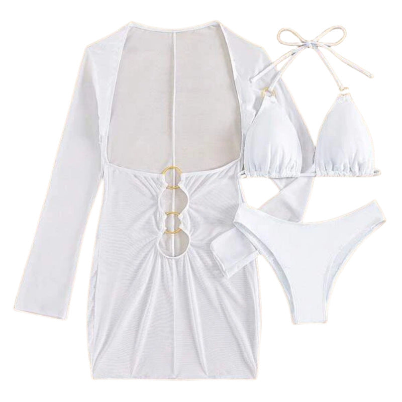 Dame Sexy Badedragt med asymmetrisk snit og raffinerede guldaccenter Stilla