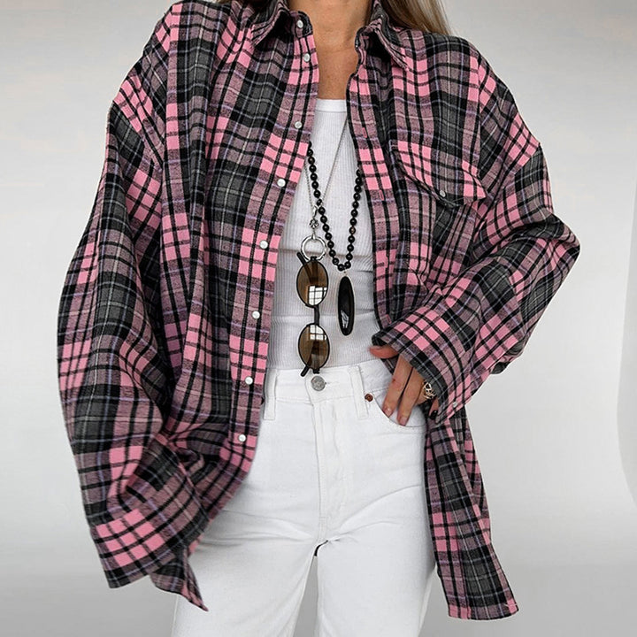 Dame Oversized Karoshirt med moderne snit og kvalitetsmaterialer Stilla