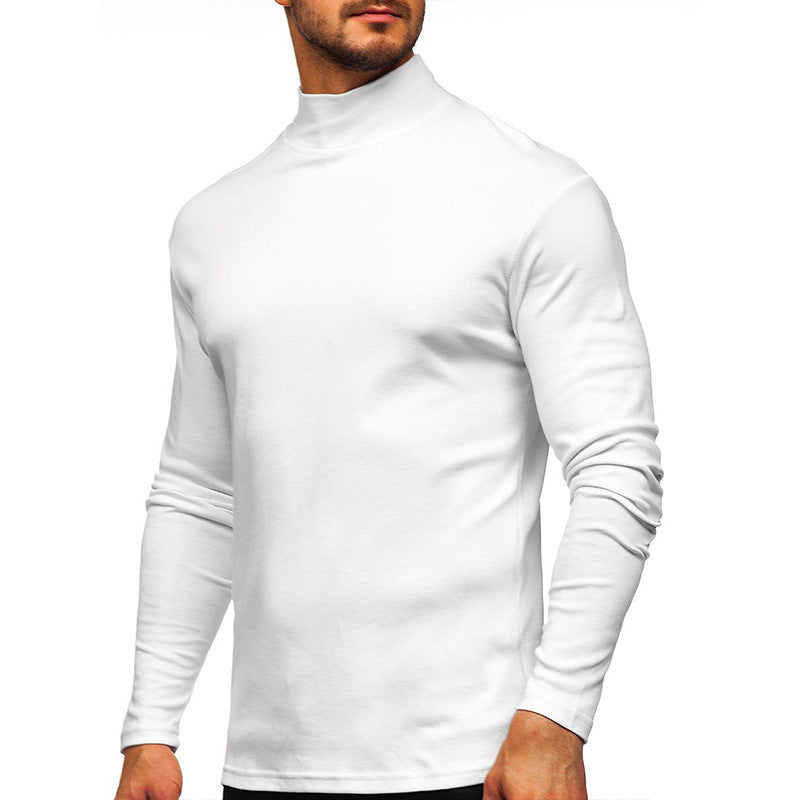 Herrer langærmet T-shirt med høj krave og funktionelt design Stilla
