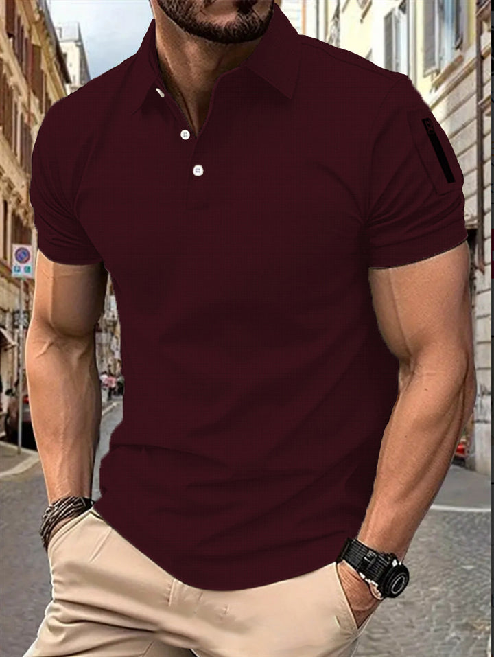 Herrer moderne kortærmet poloshirt med struktureret design Stilla