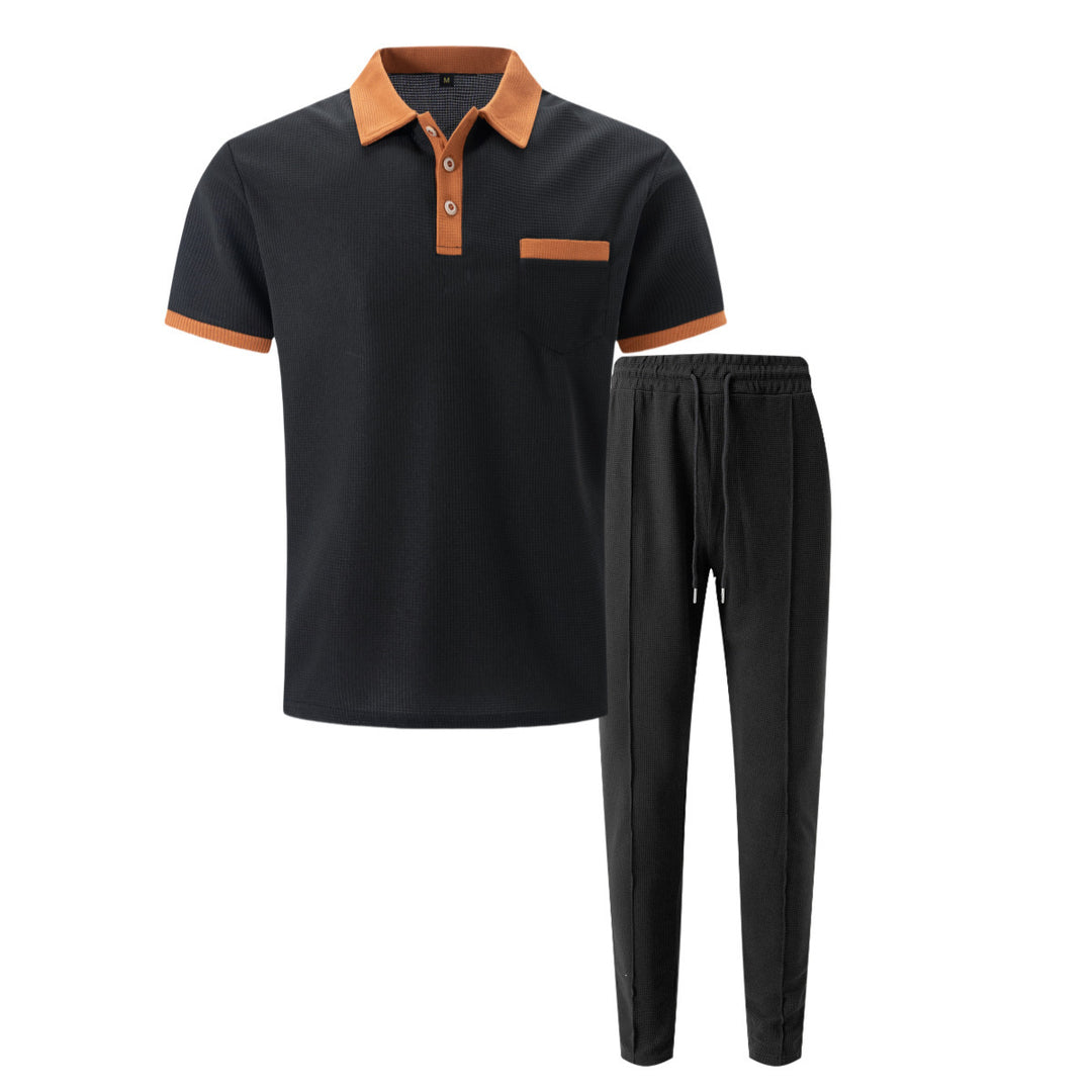 Herre elegant poloshirt og komfortabel joggingbukser sæt Stilla