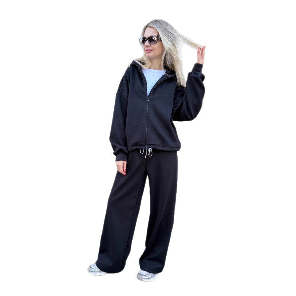 Kvinders Oversized Hoodie og Bred Bukser Sæt Chic & Stilfuld