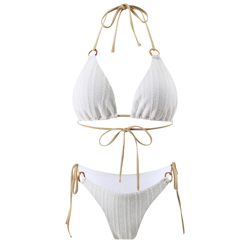 Dame Hæklet Struktur Triangel Bikini Sæt Stilla
