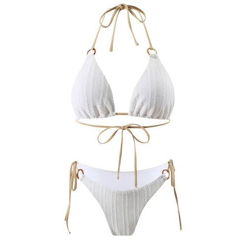 Dame Hæklet Struktur Triangel Bikini Sæt Stilla