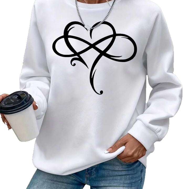 Kvinders sweatshirt med kreativt hjerte design og afslappet pasform Stilla