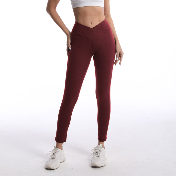 Dame Figurnær Sportleggings med høj talje og Cross-design Stilla