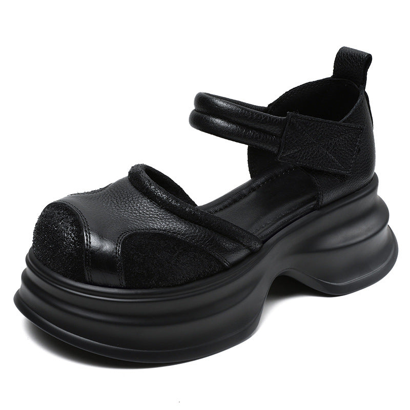 Femme Casual Plattform Mary Jane sko med justerbare stropper Stilla