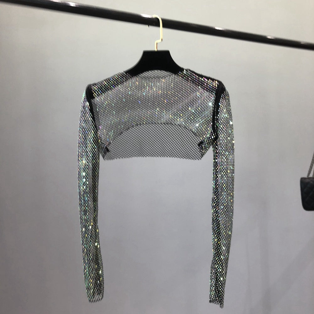 Dame netop med glitrende design og elastiske ærmer Stilla