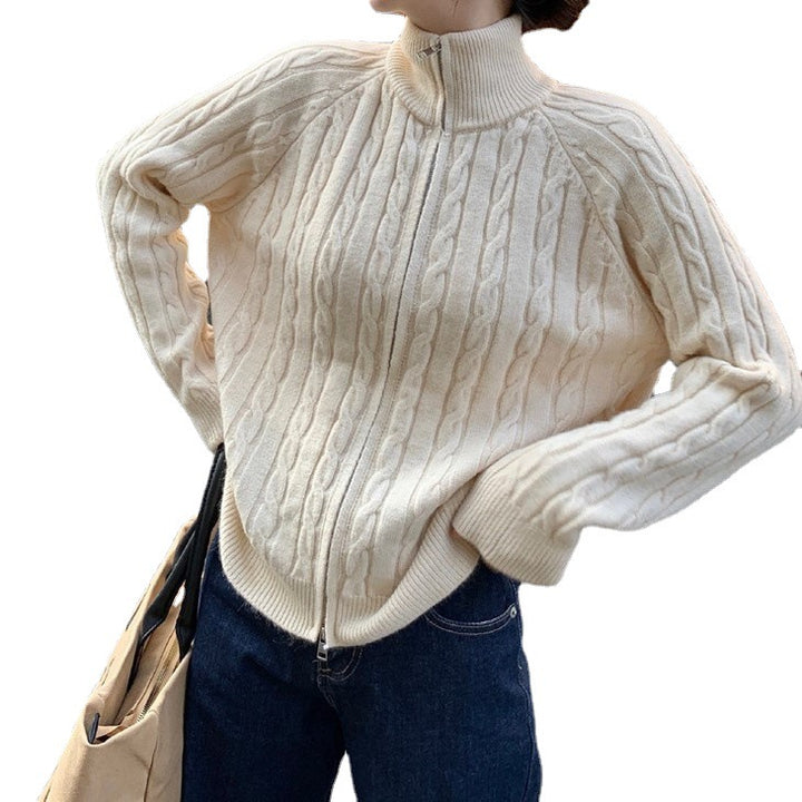 Femme Kabelstrik Zip-Up Cardigan Stilla